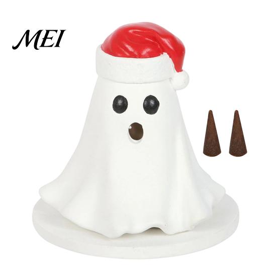 Desktop Incense Burner Resin Ghost Burner, Christmas Hat Holder, with Unique Birthday Gift Cones, Cone Holder for Yoga Room Home Halloween Decor
