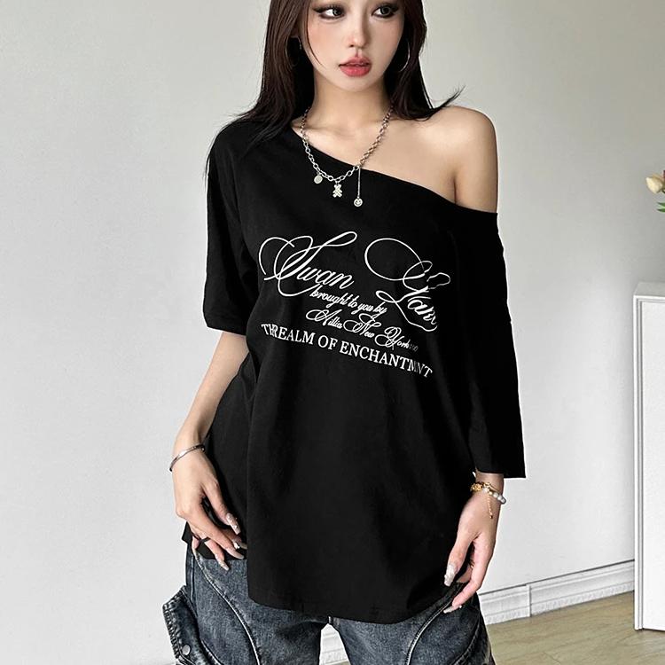 VAYLA Casual Relax Woman T-shirt Letter Women Hot New Versatile Street Atmosphere Style Fashionable Chick Summertime Tops