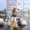 6Pcs Threatening Cat Figurine PVC Cartoon Social Kitten Statue Animal Sculpture Home Office Desktop Bookshelf Decoration Ornament