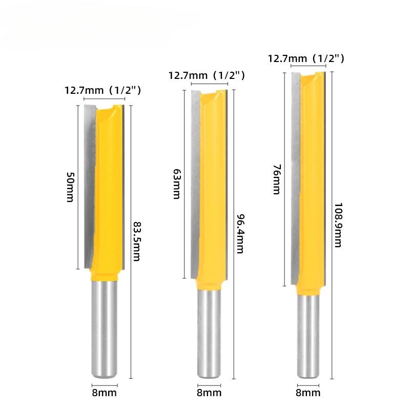 Allsome 8 мм хвостовик 1/2 двойной край удлиненный прямой лезвие обрезной резак прорезной деревообрабатывающий фрезерный резак гравировальный станок