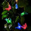 46011 LED Solar Optic Butterfly Dragonfly Power Fibre String Light Garden Decor