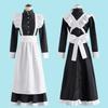 Classic Black White Maid British Style Pearl Thread Long Coffee Shop Maid Dress Home Holiday COSPLAY Men's Women's Clothes