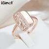 Kinel Luxury Square Rose Gold Color Glossy Rings For Women
