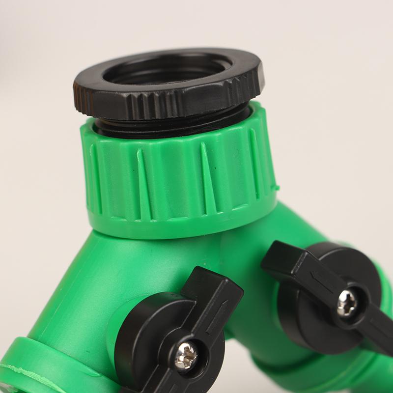 2-Way Garden Tap Water Splitter 3/4" Female Thread Garden Hose Y Type Watering Adjustable Switch Water Controller Valve