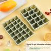 Silicone 15-Grid Ice Cube Tray with Lid - Odor-Resistant, Anti-Bacterial, Square Ice Stick Compartment