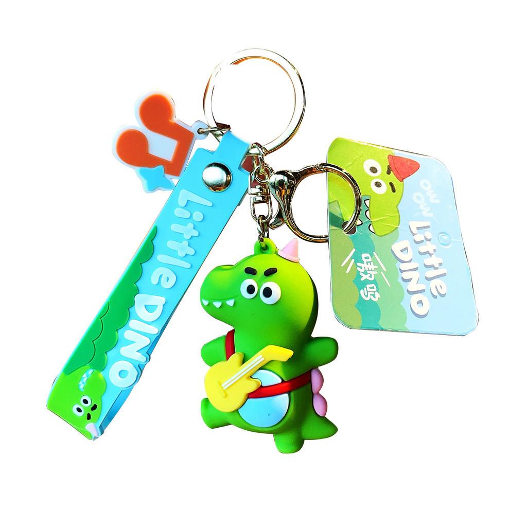 Adorable Cartoon Dinosaur Keychain Silicone Key Ring Cute Bag Charm Gift