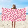 Cute Rainbow Print Beach Towel Light Blue Background Sand-Free Quick Dry Soft Towel for Beach Pool Travel Use