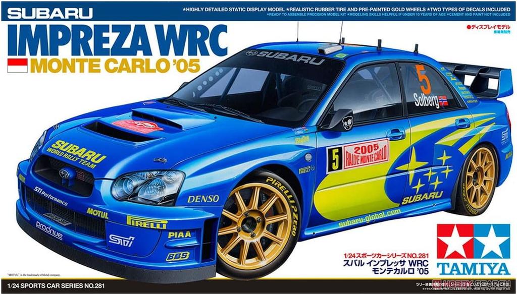 Tamiya 1/24 Sports Car Series No. 281 Subaru Impreza WRC Monte Carlo 2005 Plastic Model Kit 24281