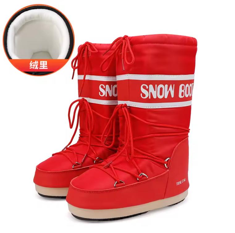 Winter Shoes Women Mid-calf Snow Boots Cold-proof Antiskid Thicken Plush Waterproof Thick Platform Space Ski Boots Size 36-43