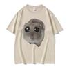Funny Sad Hamster Meme Cry BiG Eye Cute Mouse T Shirt Women Fashion Kawaii Clothes Tshirts Women Tshirt