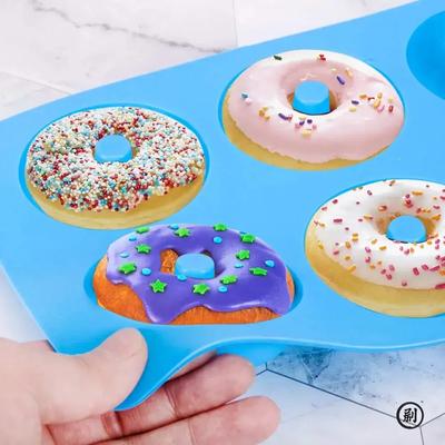 1/2шт силиконовая форма для кексов, пончиков, 6 отверстий, форма для выпечки, антипригарная, для выпечки, шоколадного торта, десерта, сделай сам, формы для выпечки