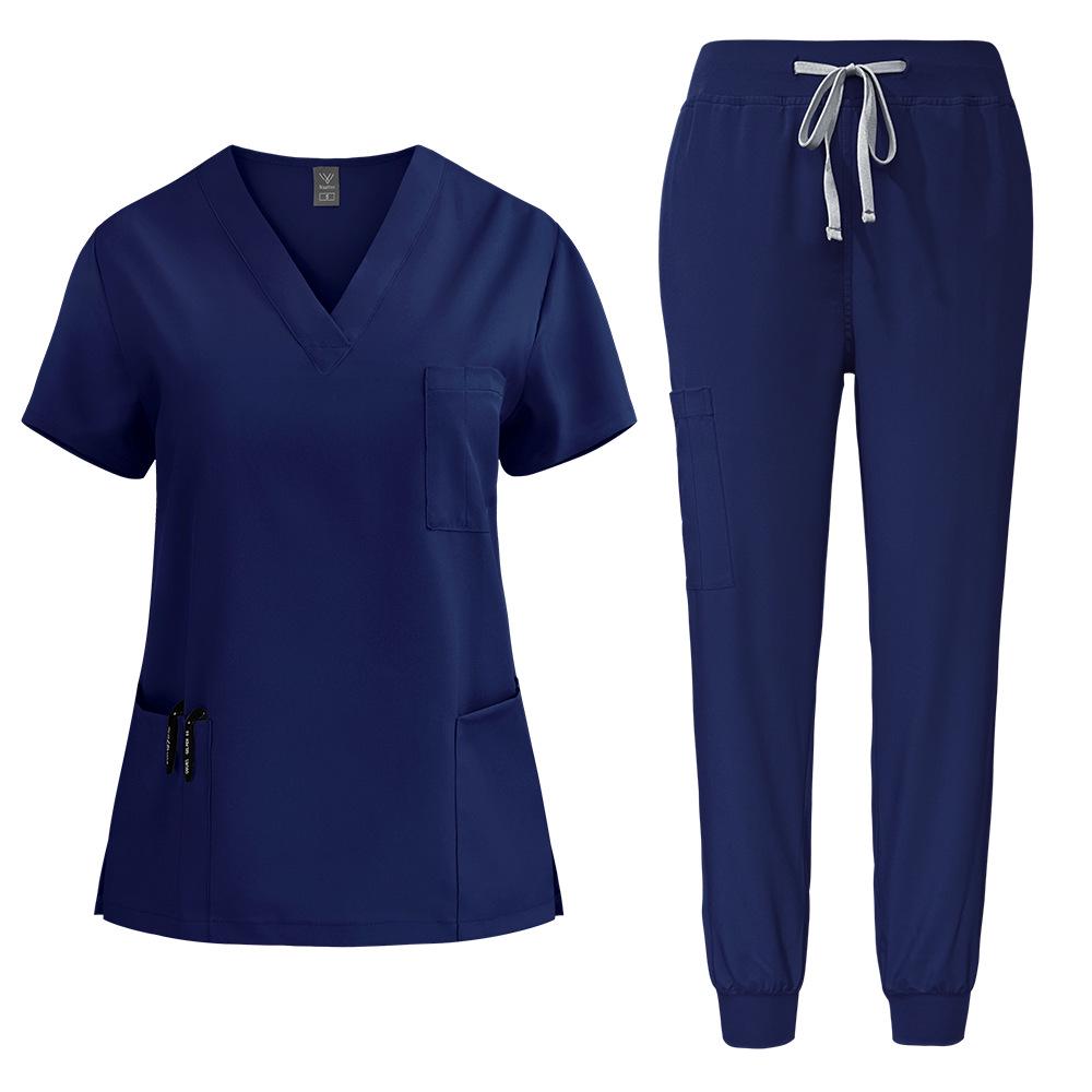 Unisex Quick-Dry Stretch Scrub Suit - Short Sleeve for Medical Professionals