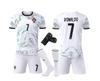 Portugal Away White No. 7 Ronaldo Soccer Jersey, Sizes 14-3XL for Kids & Adults