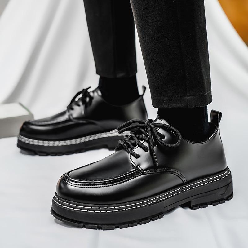 Модная мужская повседневная обувь Классическая черная кожаная обувь Британская деловая обувь на шнуровке Оксфорды Рабочая обувь для мужчин Лоферы Большой размер 48