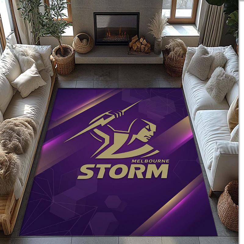 Melbourne Storm Crystal Velvet Carpet Soft Anti?Slip Floor Mat Comfortable Home Living Room Bedroom Decor Rug