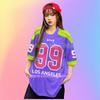 Женская футболка с принтом №99, с круглым вырезом, летняя, с рисунком, бейсбольная куртка, спортивная футболка, женская