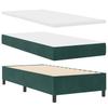 Box Spring Bed with Headboard Dark Green 200 x 90 cm Velvet