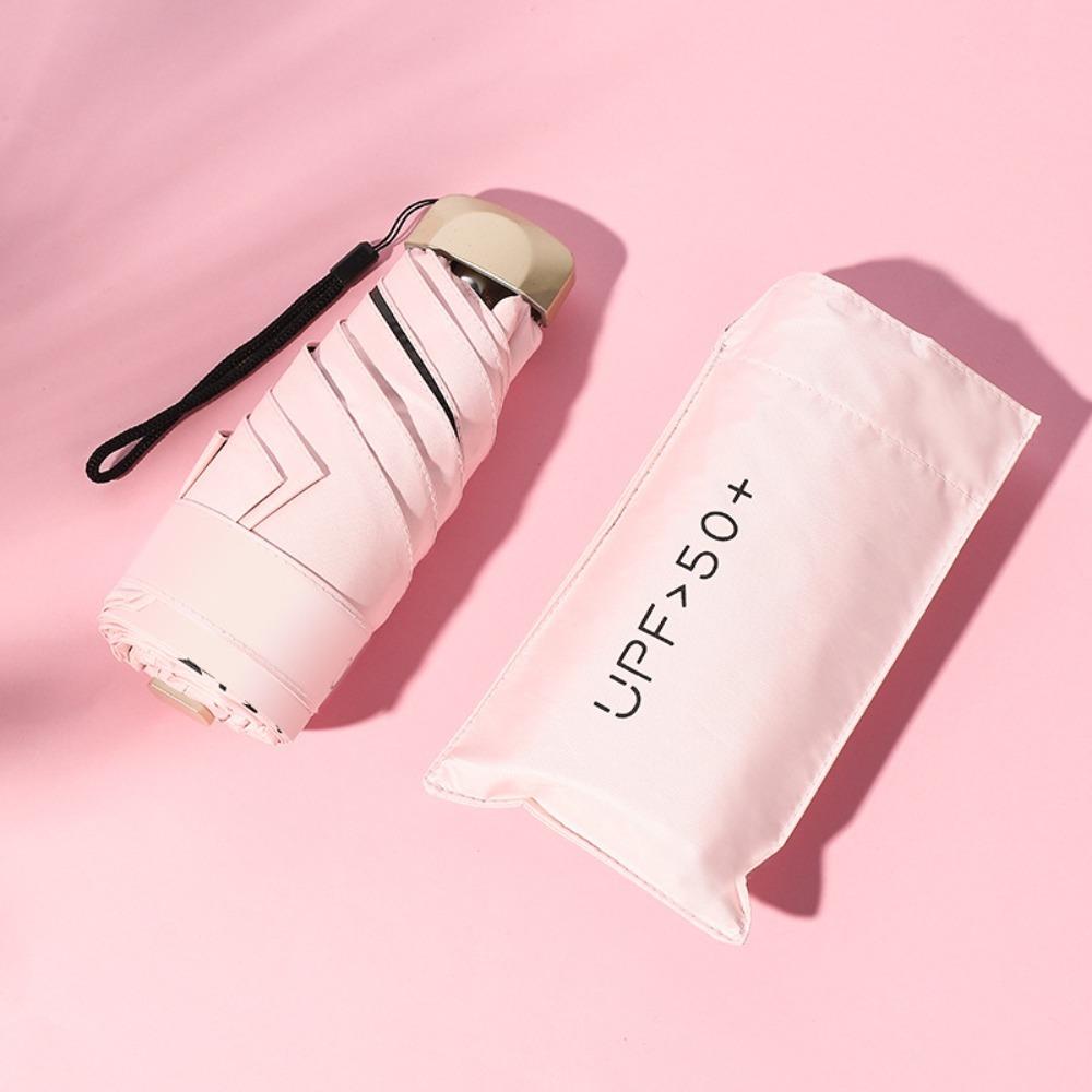 Мини-плоский пятисекционный зонт с шестью костями, складной солнцезащитный зонт с защитой от УФ-излучения для использования на открытом воздухе