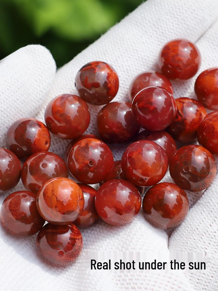 Ляншаньский огненный узор Южный красный агат россыпью для браслетов
