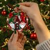 Cute gnomes in red plaid hats Acrylic Christmas Tree Ornament festive trio holiday hanging decoration Xmas party supplies Christmas tree decor gift
