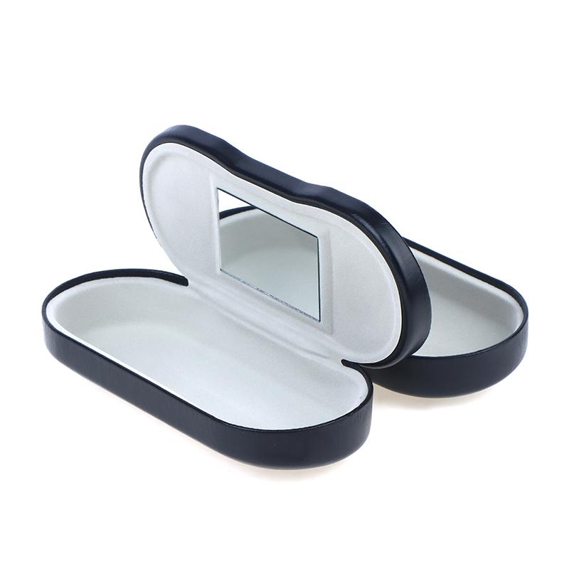 Двойной межслойный металлический футляр для очков кожаная оправа футляр для хранения двухслойный зеркальный футляр