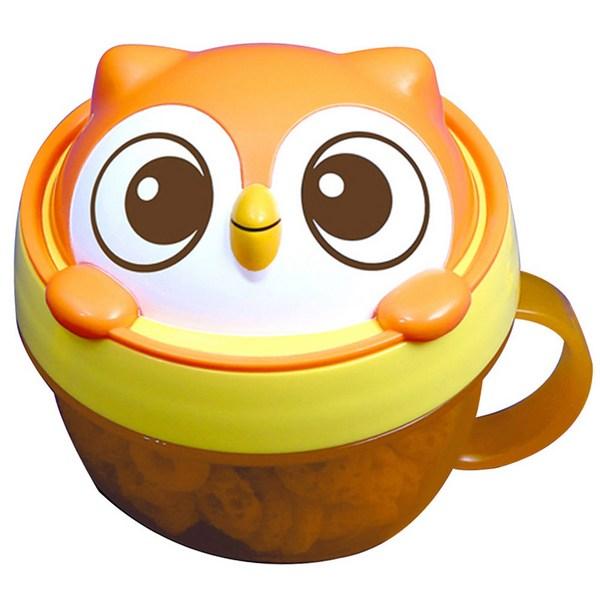 Edison Friends Spill-proof Snack Cup Owl, 1 Piece, Orange, 1 Piece