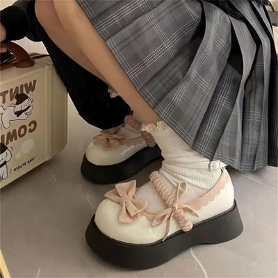 Японские маффины сладкие и прохладные туфли Мэри Джейн из маленькой кожи женские весенне-летние универсальные на толстой подошве с увеличением роста Лолита jk одинарные туфли