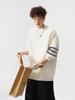 Unisex Striped Casual Knit Sweater - Winter Inner Base Layer, Round Neck