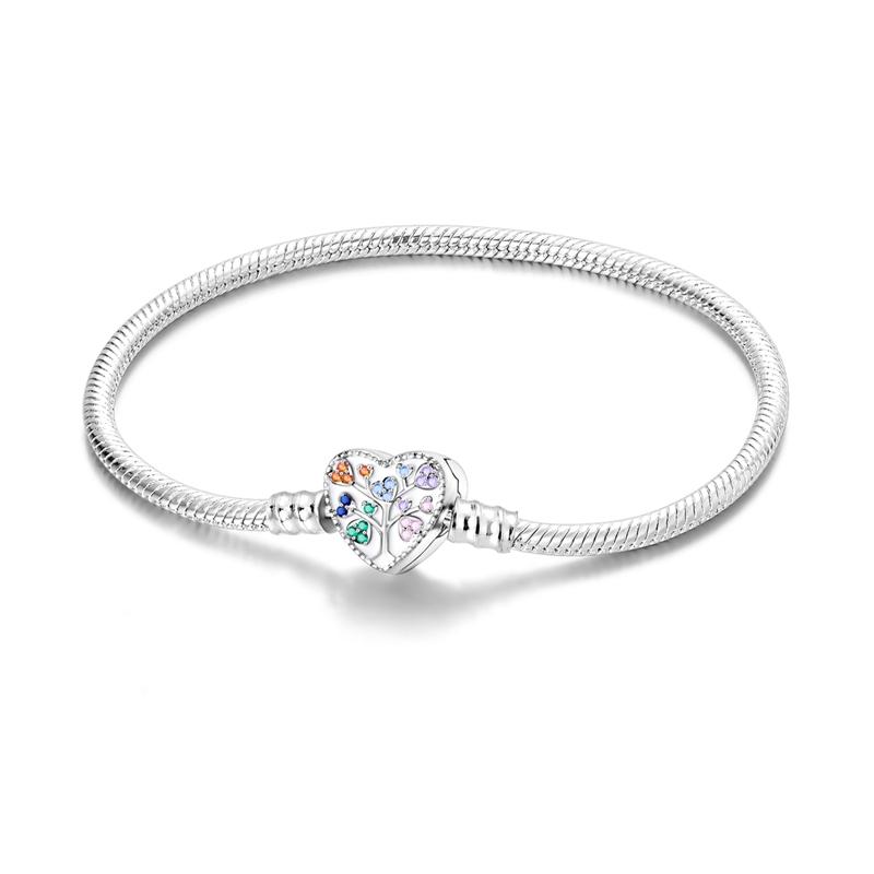 S925 Серебряный для женщин браслет подходит Подвески кулон персиковое сердце Звездная луна браслеты из змеиной кости DIY модные роскошные ювелирные изделия сделать