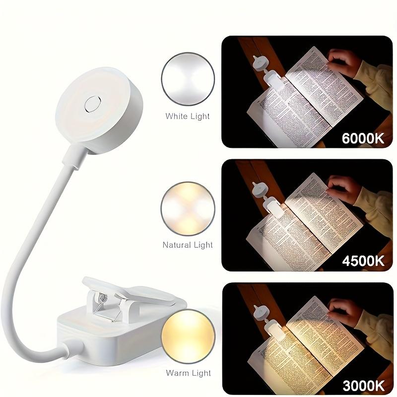 1PC Folding Mini Clip Book Lamp USB Rechargeable LED Night Light 3 Modes Eye Protection Stepless Dimmable Flexible Bedroom Reading