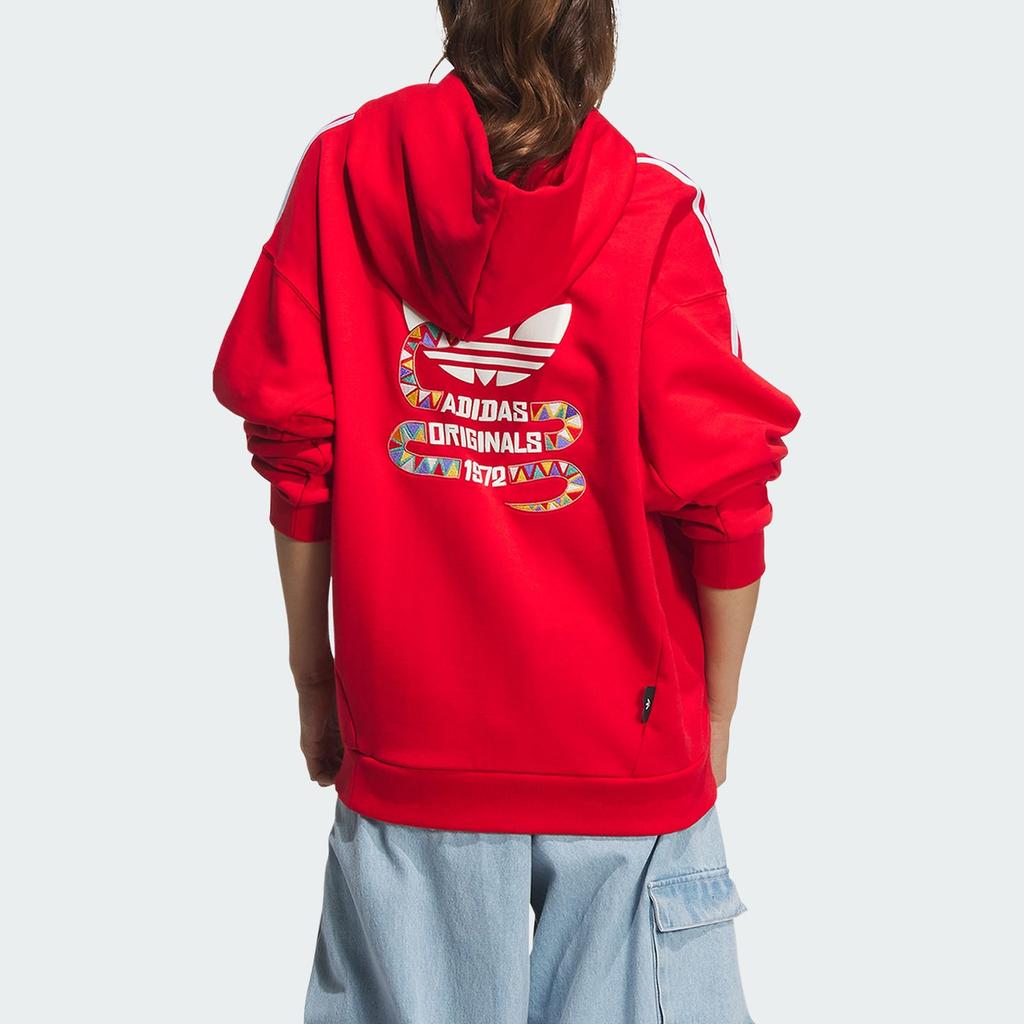 adidas Оригинальная толстовка с капюшоном New Year Of The Snake Limited Edition Lny в полоску с длинным рукавом и цветными блоками, унисекс-толстовка KA0820