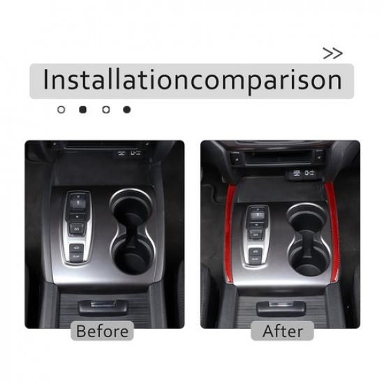 Carbon Fiber Red Center Console Gear Side Strip Sticker For Honda Pilot 17+