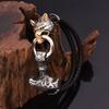 Мужской властный браслет с головой волка из нержавеющей стали, кожаный браслет с молотком Тора викинга, электронная коммерция, специально для мужчин, ювелирные изделия 