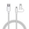 Elecom Micro USB Lightning Smartphone USB 2-in-1 + 0.7m Cable, White, MPA-AMBLAD07WH
