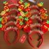 Cartoon 2025 New Year Headband Red Hairband Festive New Year Headwear Snake Year Headband  Men