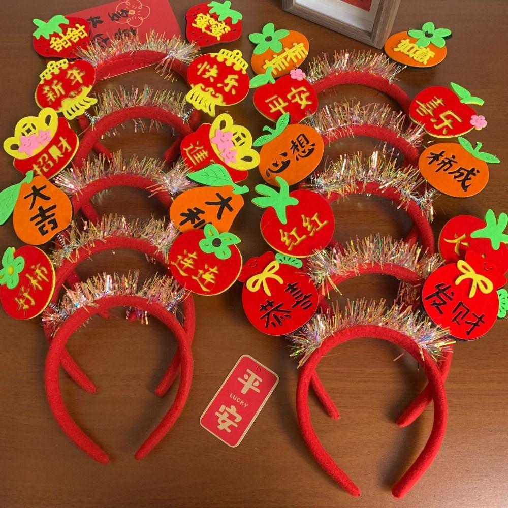 Cartoon 2025 New Year Headband Red Hairband Festive New Year Headwear Snake Year Headband  Men