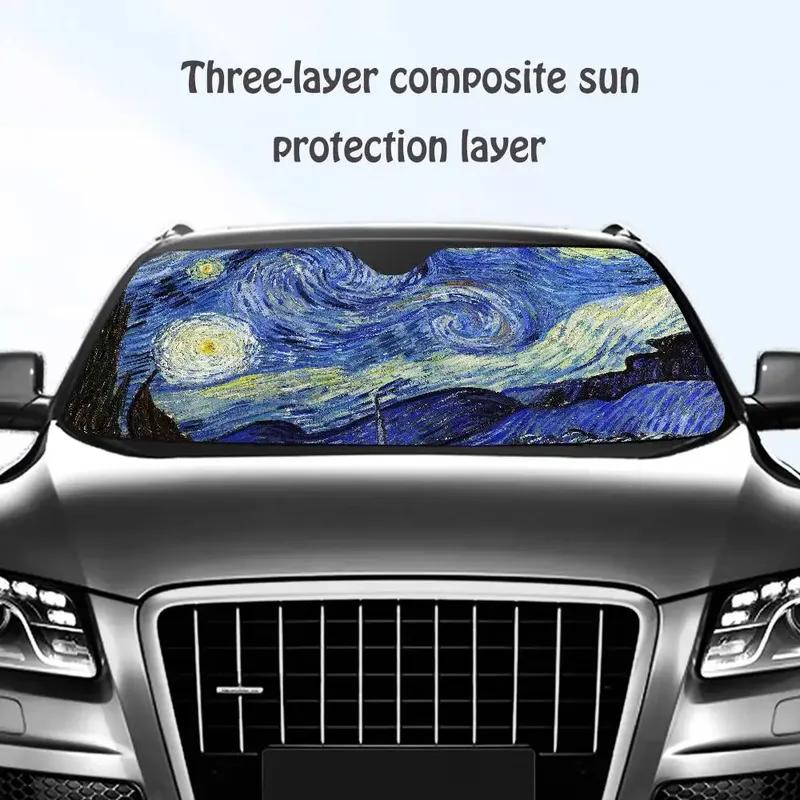 Van Gogh Sun Visor Foldable Universal Car Windshield Sun Shade UVProtection Heat Insulation Foldable Cover