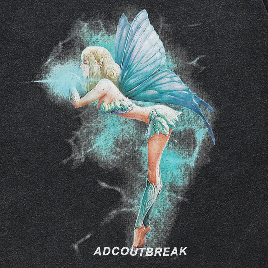 2024 уличная футболка унисекс с рисунком эльфа, хлопковая черная футболка, топы унисекс, футболки, летняя футболка с короткими рукавами