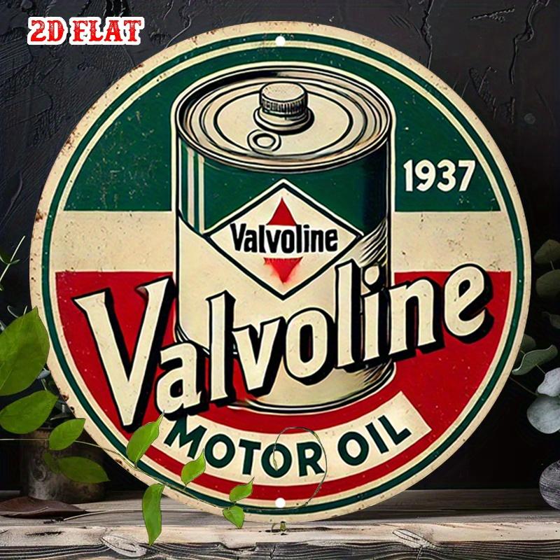 D Flat Металлическая табличка Ретро Винтажная Valvoline Масло для двигателя Табличка Дизайн Классической Автомобильной Масляной Банки Гранж Ржавая Круглая Жестяная Табличка