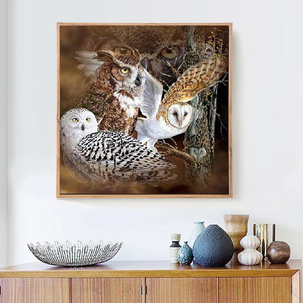 5D DIY Алмазная картина Полный круглый Лесная сова Алмазная вышивка Крестом