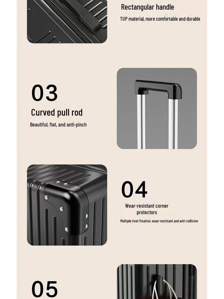 Ретро чемодан на колесиках с универсальными колесами и кодовым замком - Прочный, большой вместимости для женщин, мужчин, студентов