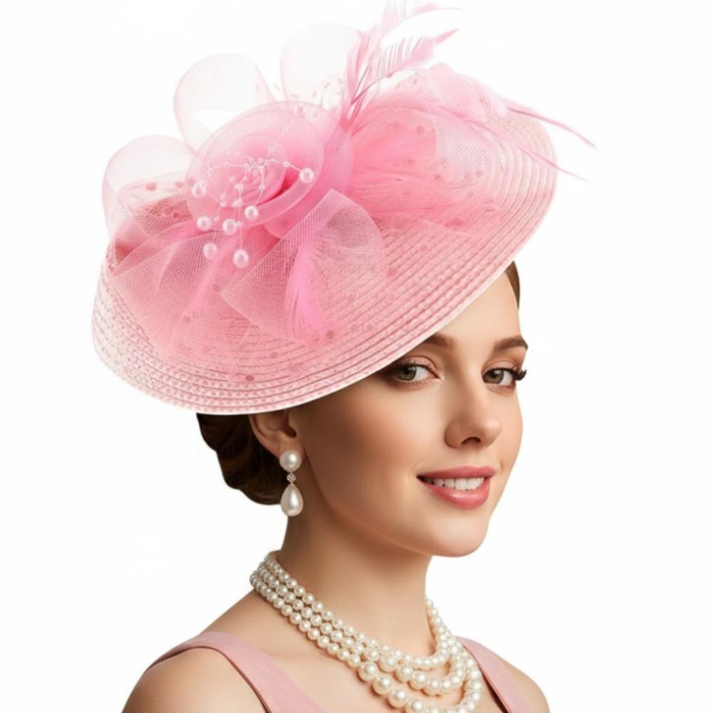 Elegant Vintage Fascinator Hat Sweet Masquerade Hair Band Party Bride Headdress Wedding