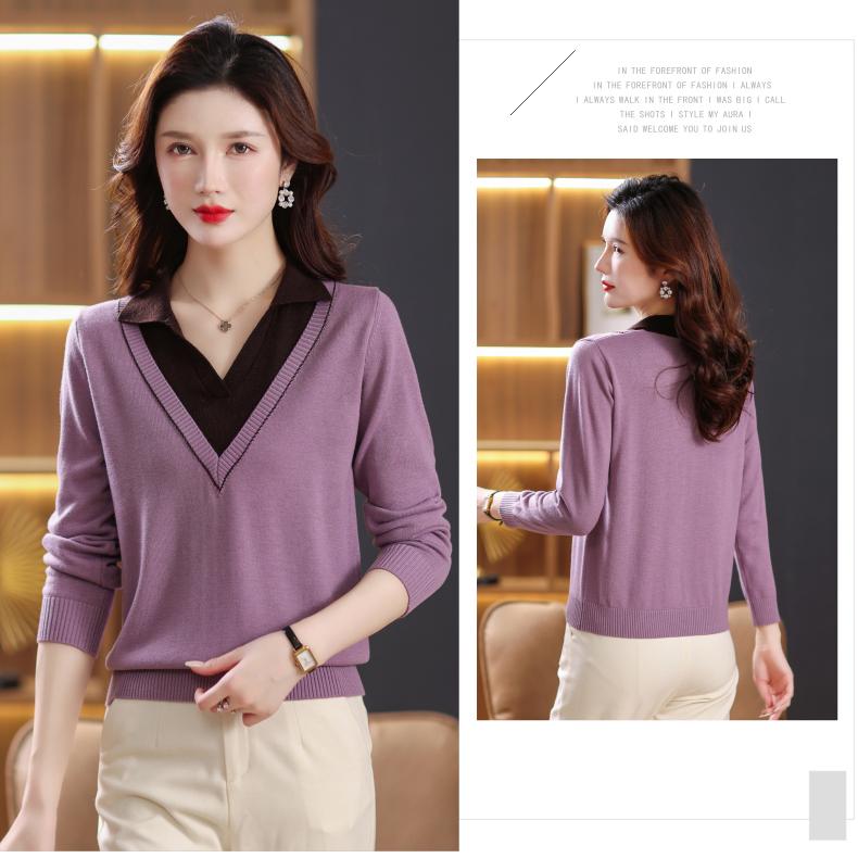 Стильный трикотажный пуловер в стиле пэчворк, женский свитер с длинными рукавами для осени и зимы