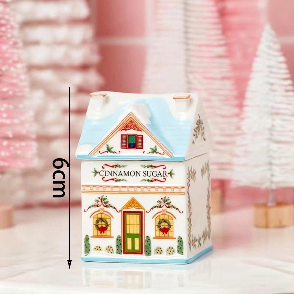 Gifts Cute Holiday Village Spice House Cartoon Mini Village Spice House Jars Desktop Decoration House House Storage Box