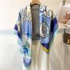 Four Season Style 110 * 110 Cm Silk Smooth Encrypted Brocade Large Square Scarf Scarf Thin Shawl Travel Sunscreen