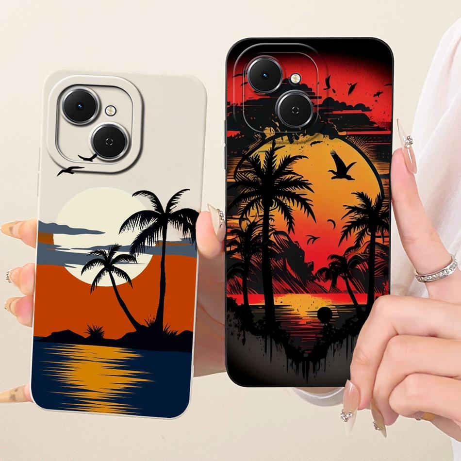 For Tecno Spark 40C 40 KM5 KM4k Fashion Dusk Beach Painting Phone Case For Tecno Spark40C Spark40 4G Soft Silicone Cover Bumpers