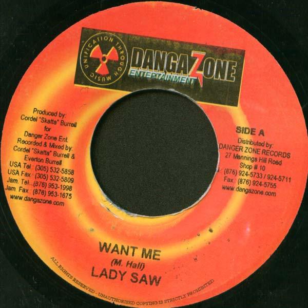 7-дюймовая пластинка LADY SAW / KIPRICH & BLACK-ER - Want Me / Video Light NONE Danga Zone Ente 2003 Ямайка Регги, Ска и Даб Б/У