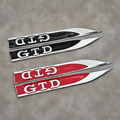 VW GTI GOLF 2026 Горячее для VW VOLKSWAGEN 2 шт. Красный Черный Металлический Логотип Значок GTD Боковой Значок на Крыло Автомобиля Для Volkswagen VW Golf 7 6 5 4