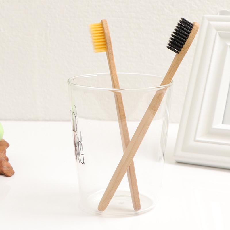 Environmentally Friendly Nylon Bamboo C Harcoal Wholesale New Hotel Practical Pure Bamboo Soft Adult Medium Natural Eco Toothbrush
