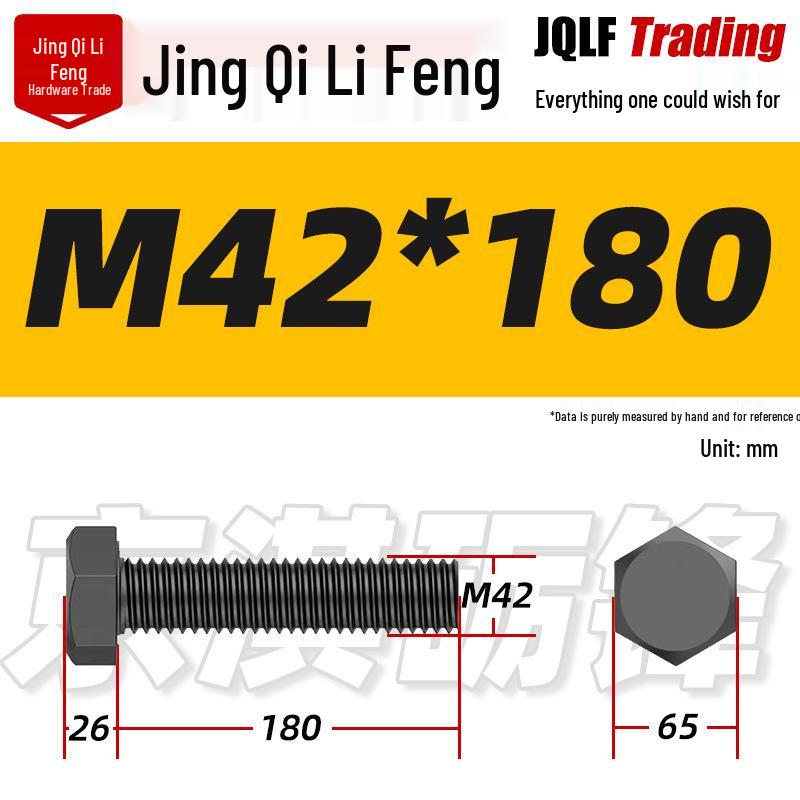 12.9 Grade High-Strength Blackened Hex Bolt M22-M48
